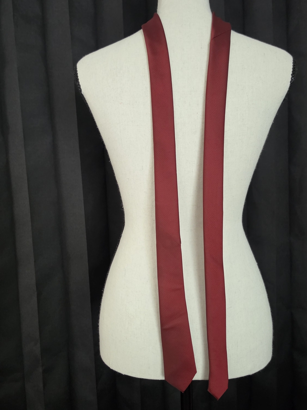 Topman Mens Burgundy Red Skinny Tie Solid Dark Red Necktie
